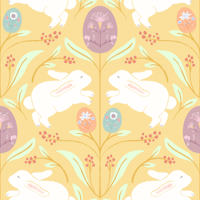 Charming Floral Easter Bunnies tapete