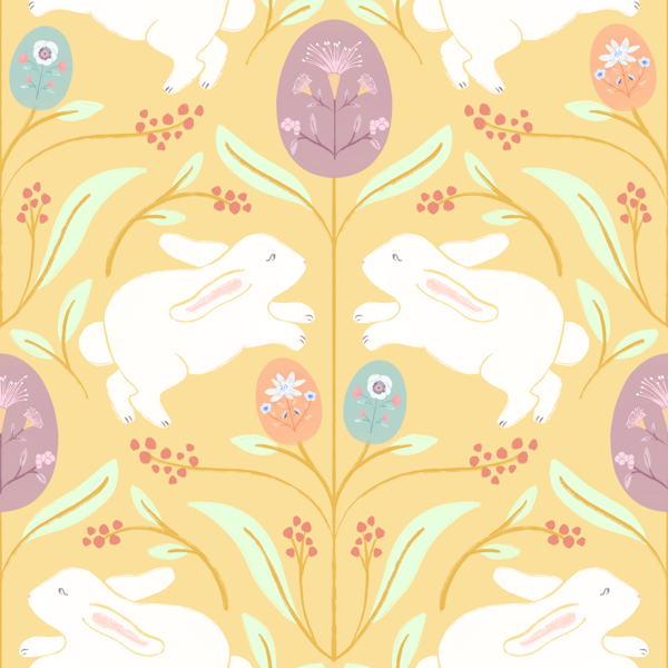 Charming Floral Easter Bunnies