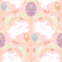 Pastel Easter Bunny Meadow tapete