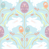 Pastel Easter Bunny Meadows tapete