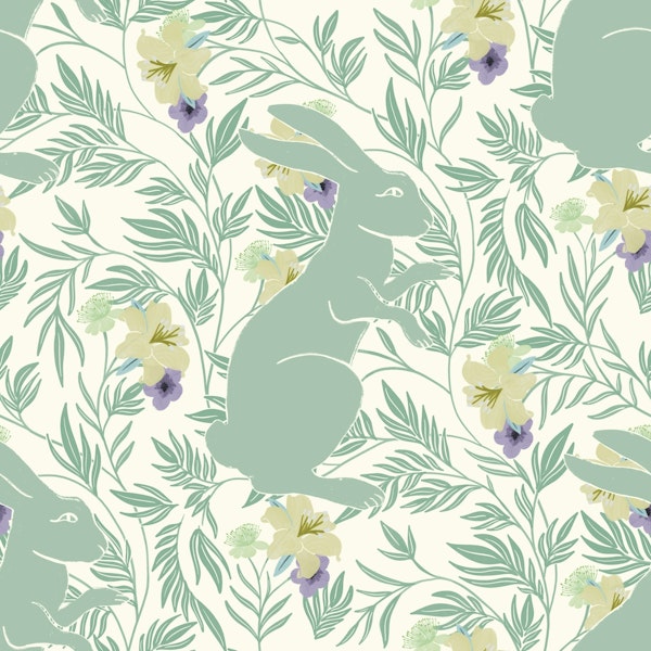 Easter Floral Serenity with Hare