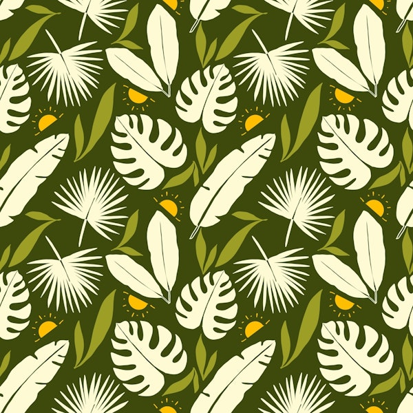 Sunny Tropical Leaf Paradise