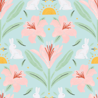 Springtime Bunny Delight behang