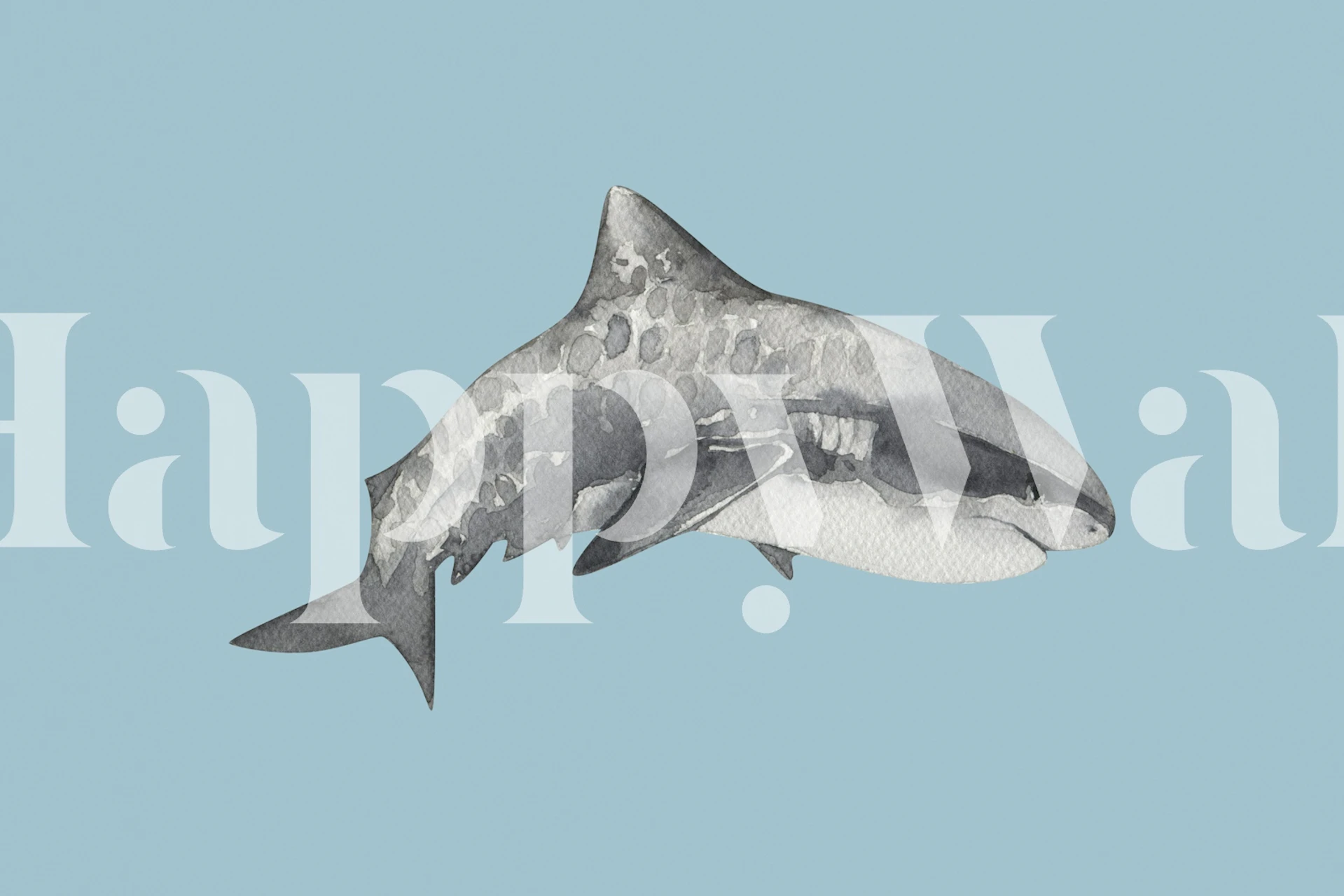 Tiger Shark wallpaper design in a room