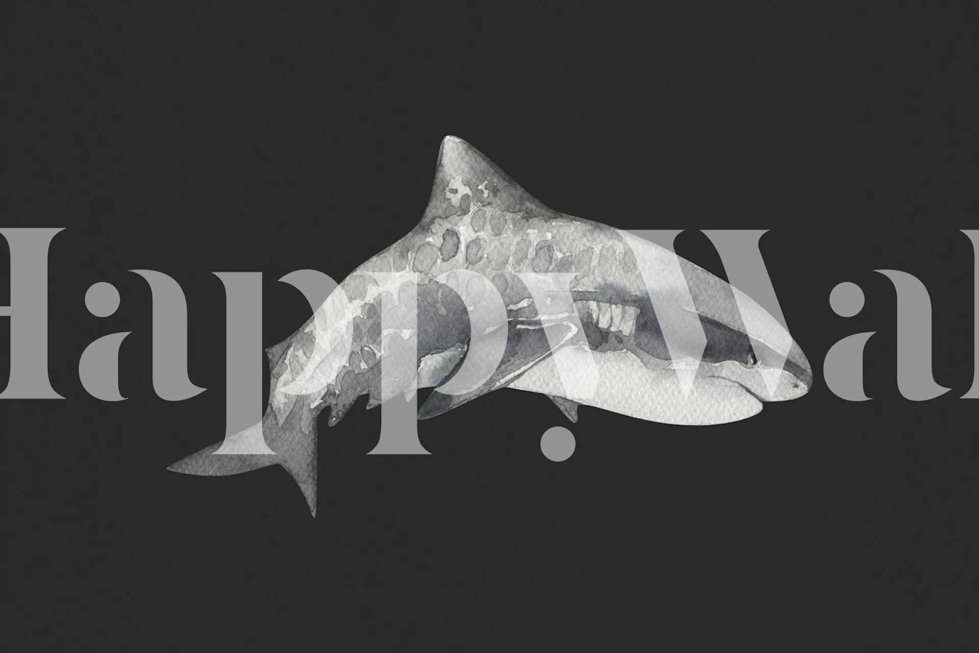 Deep Sea Shark wallpaper design in a room
