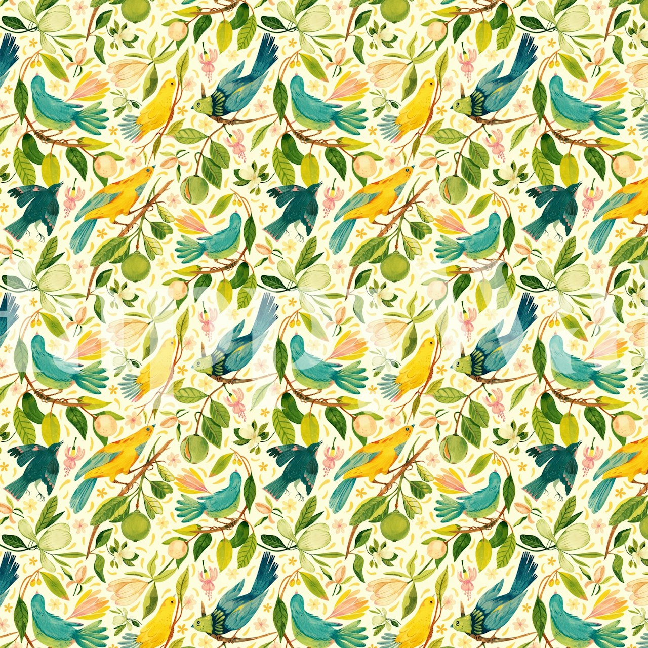 Ταπετσαρία Feathers in the Wind σε ένα δωμάτιο