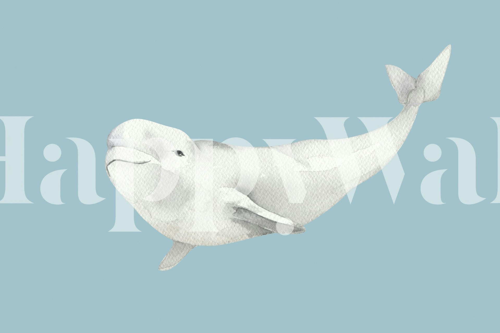 Design tapety Beluga Swimming v místnosti