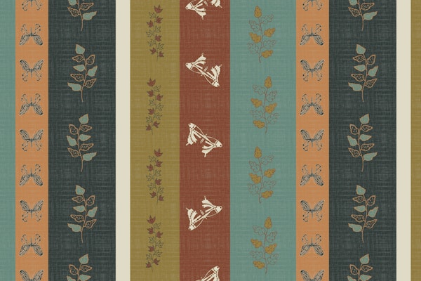 Botanical Folk Stripes