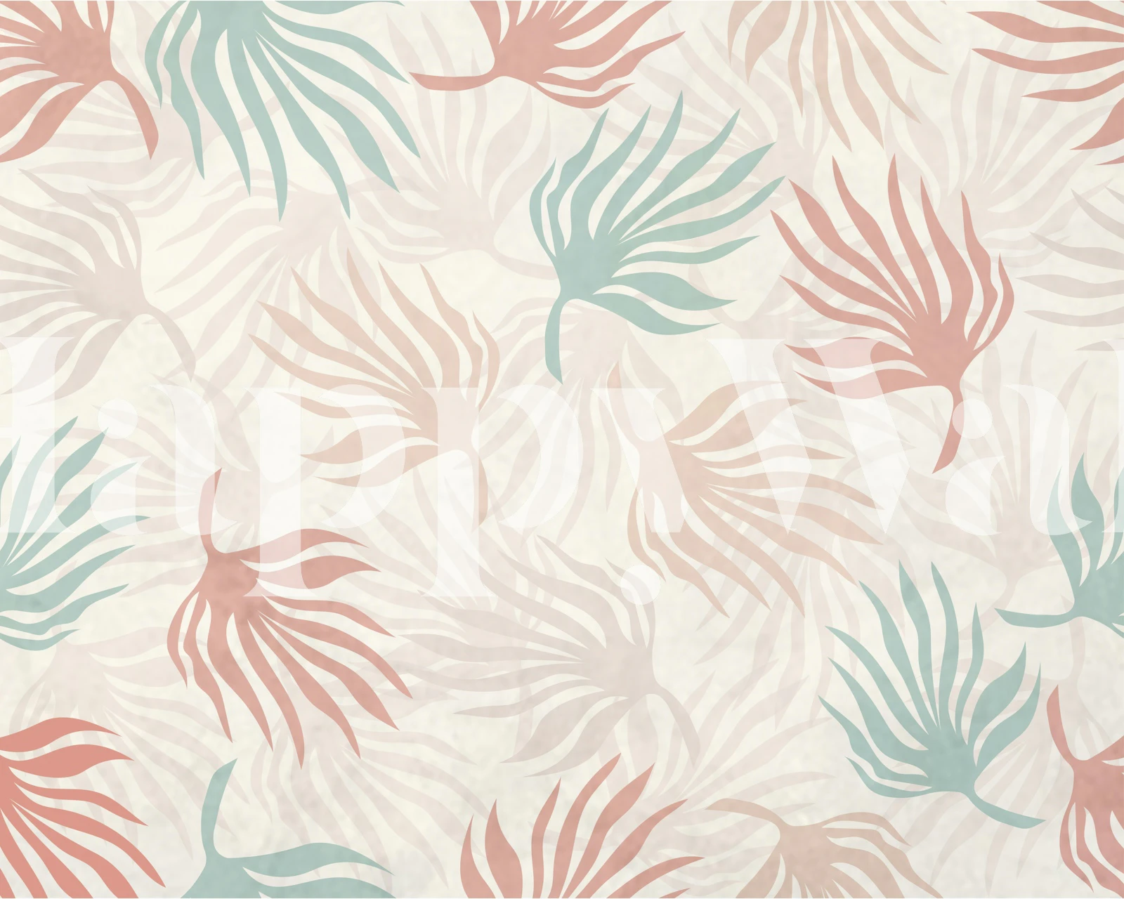 Papel tapiz Pastel Palm Elegance en una habitación