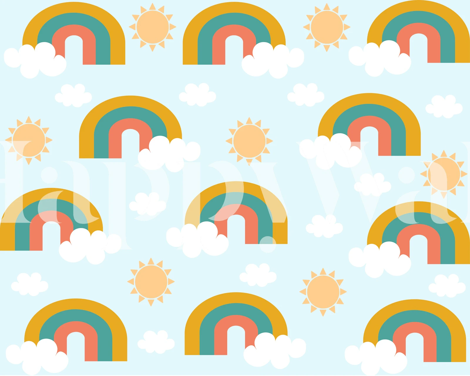 Sunny Rainbow Delight tapetti huoneessa