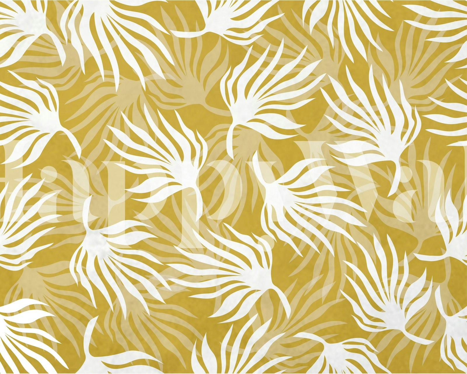 Σχεδίαση ταπετσαρίας Golden Palm Whisper σε ένα δωμάτιο