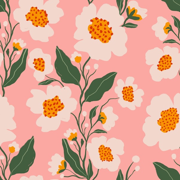 Peach Floral Dreamscape