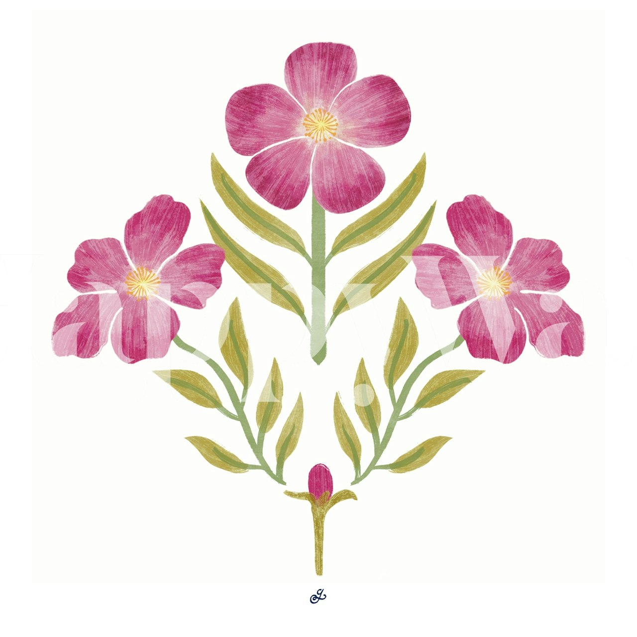 Elegant Floral Delight behang in een kamer