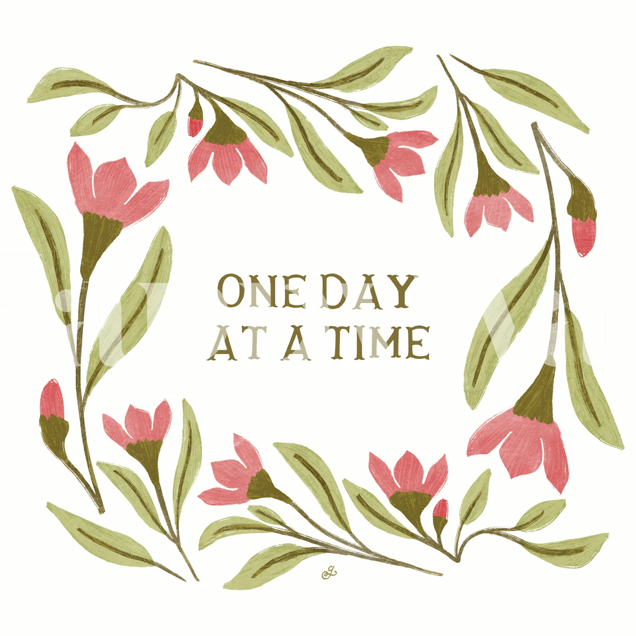 Papel de parede Botanical Calm Reminder em um quarto