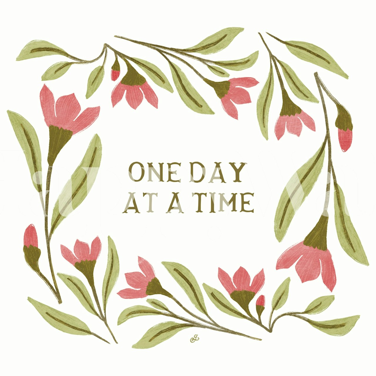 Botanical Calm Reminder wallpaper in a room