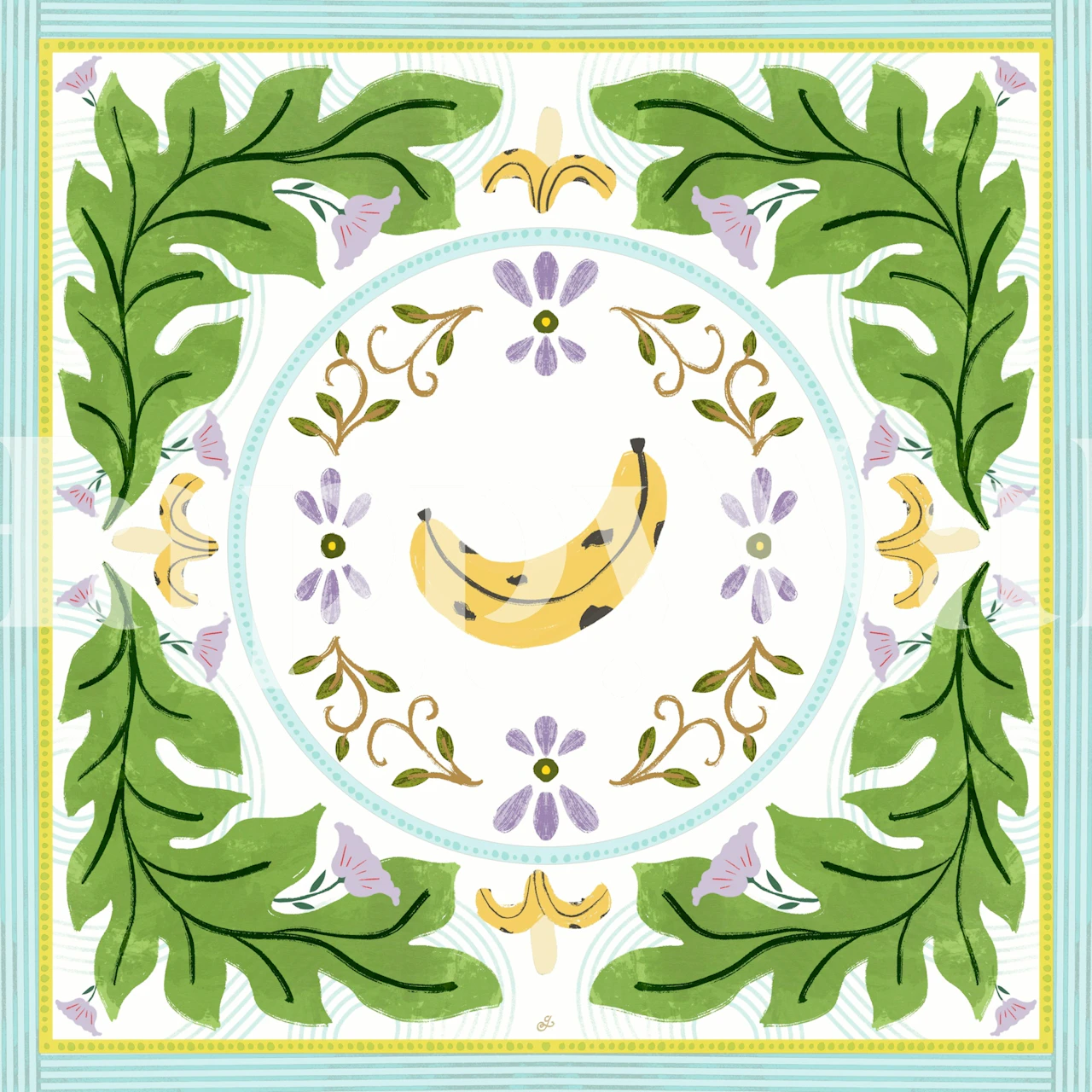 Banana Blossom Bliss wallpaper in a room