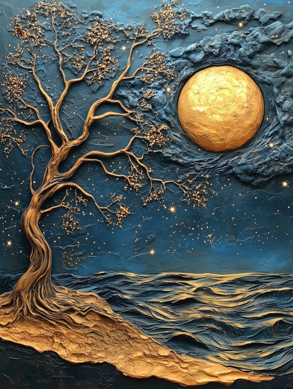 Moonlit Ocean Tranquility