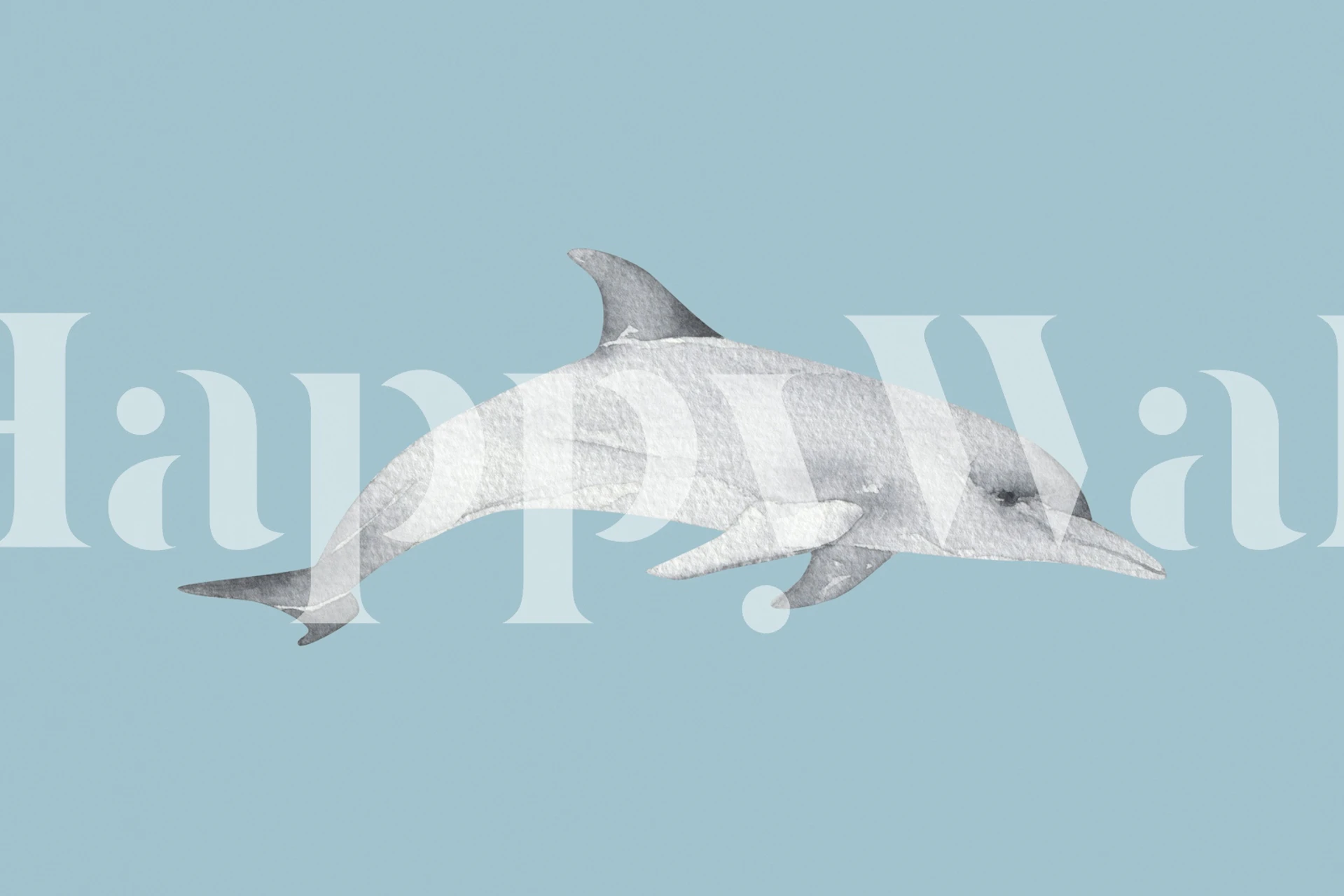 Dolphin swimming on a calm background