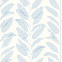 tropical leaves stripe - blue grey carta da parati