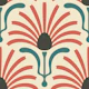 Bohemian Daisy Burst in Red Teal - L