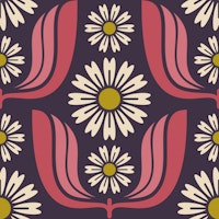 Daisy Bloom Harmony in Magenta - S ταπετσαρία