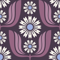 Daisy Bloom Harmony in Purple - S ταπετσαρία