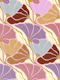 Art Nouveau Fan Floral Harmony • Ochre Pink