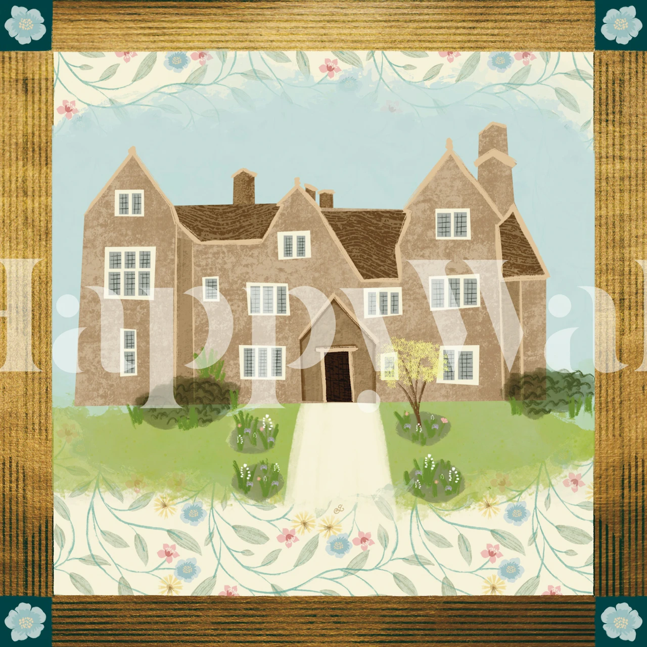 Tapeta Charming Manor Retreat prikazana u sobi