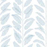 Tropical leaves Stripe - White & Grey carta da parati