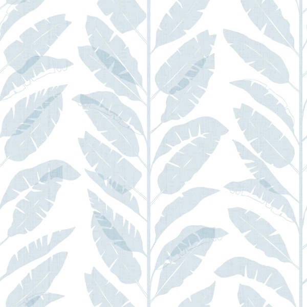 Tropical leaves Stripe - White & Grey