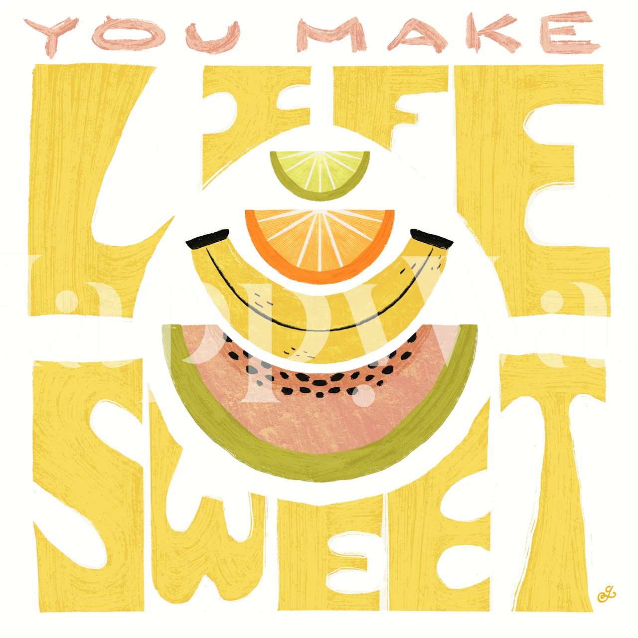 Projekt tapety Sweet Life Fruit Art w pokoju