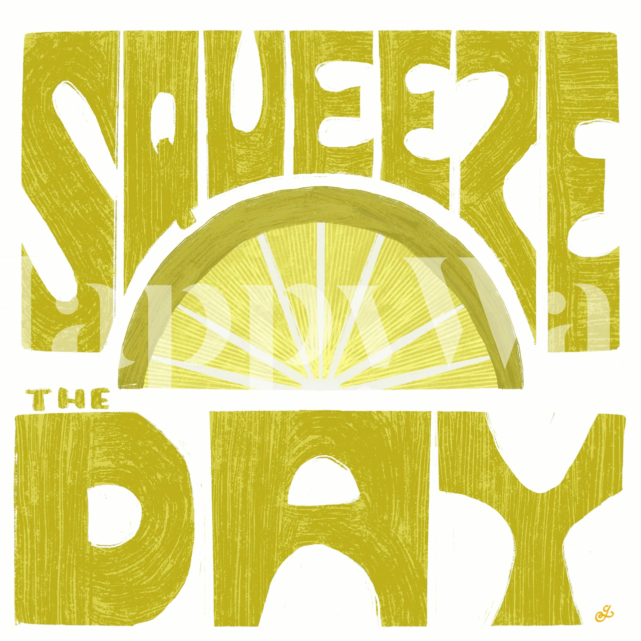 Lemon art wallpaper in a bright room