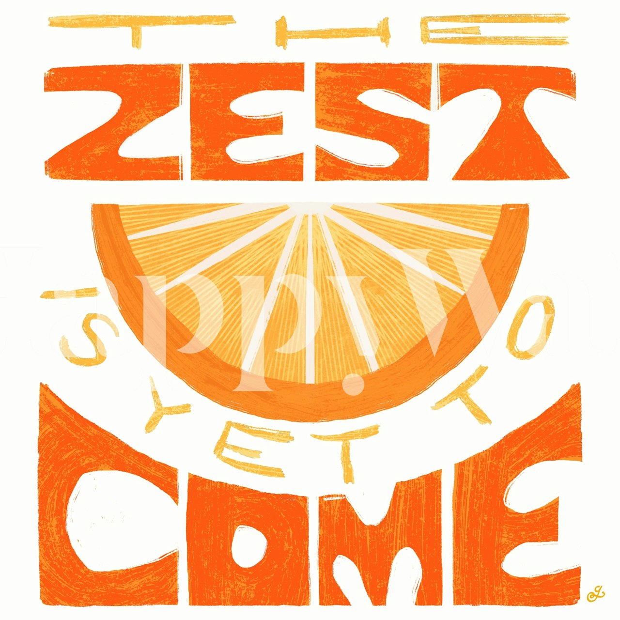 Orange Optimism Art tapet i et rum