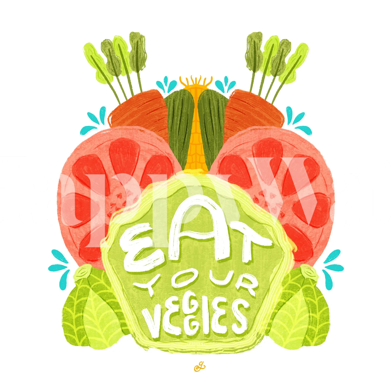 Design della carta da parati Eat More Vegetables