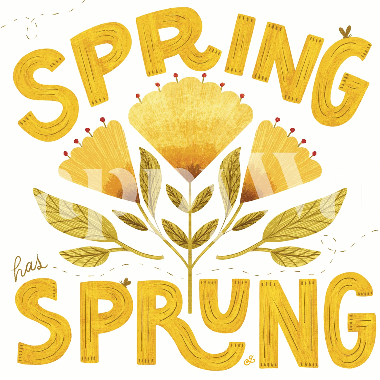 Spring has Sprung wallpaper design in a room