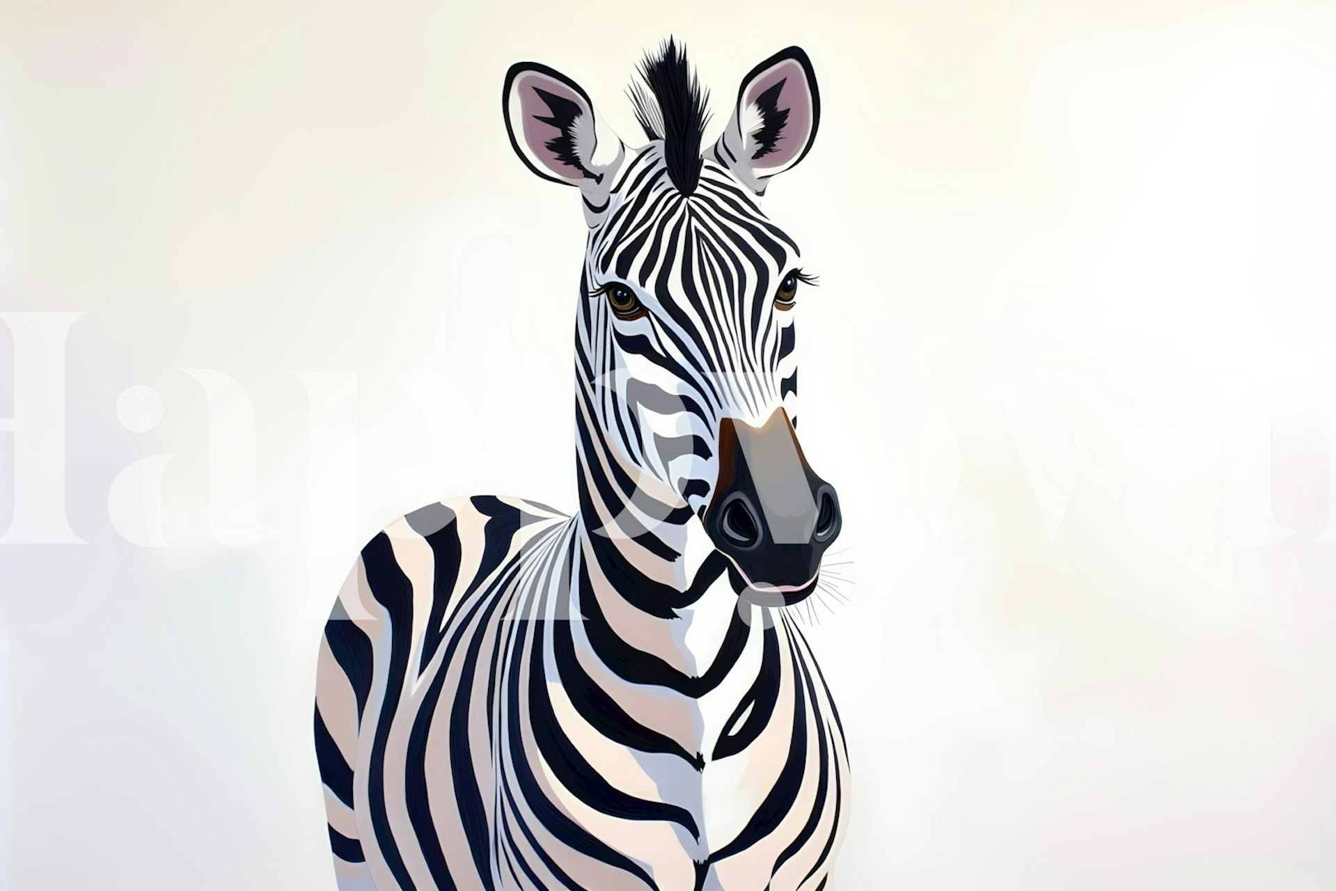 Papel de parede Zebra Serenity em um quarto moderno