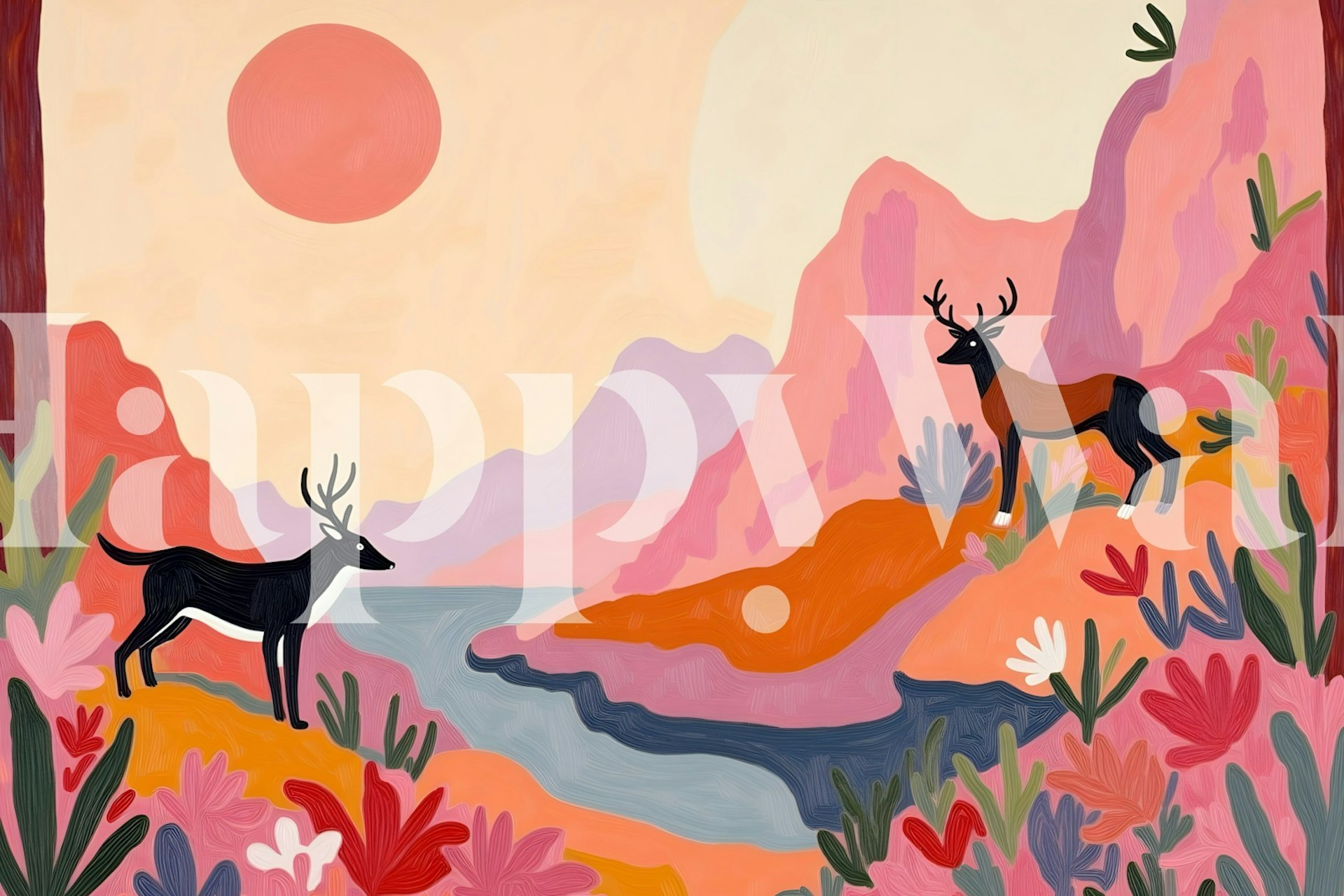 Tapeta Wildlife Sunset Serenade w pokoju