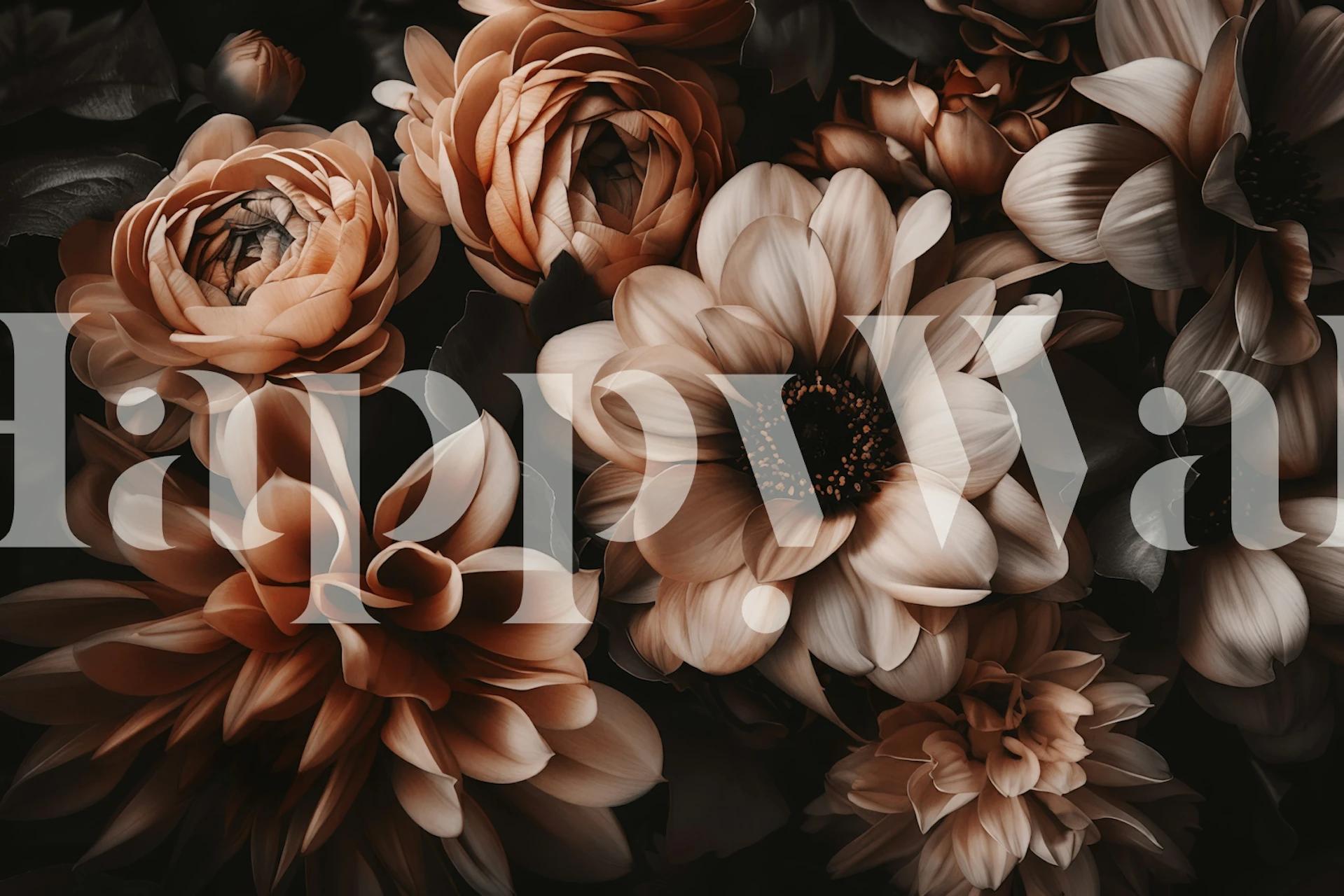 Dramatic Flower Bloom tapeta w pokoju