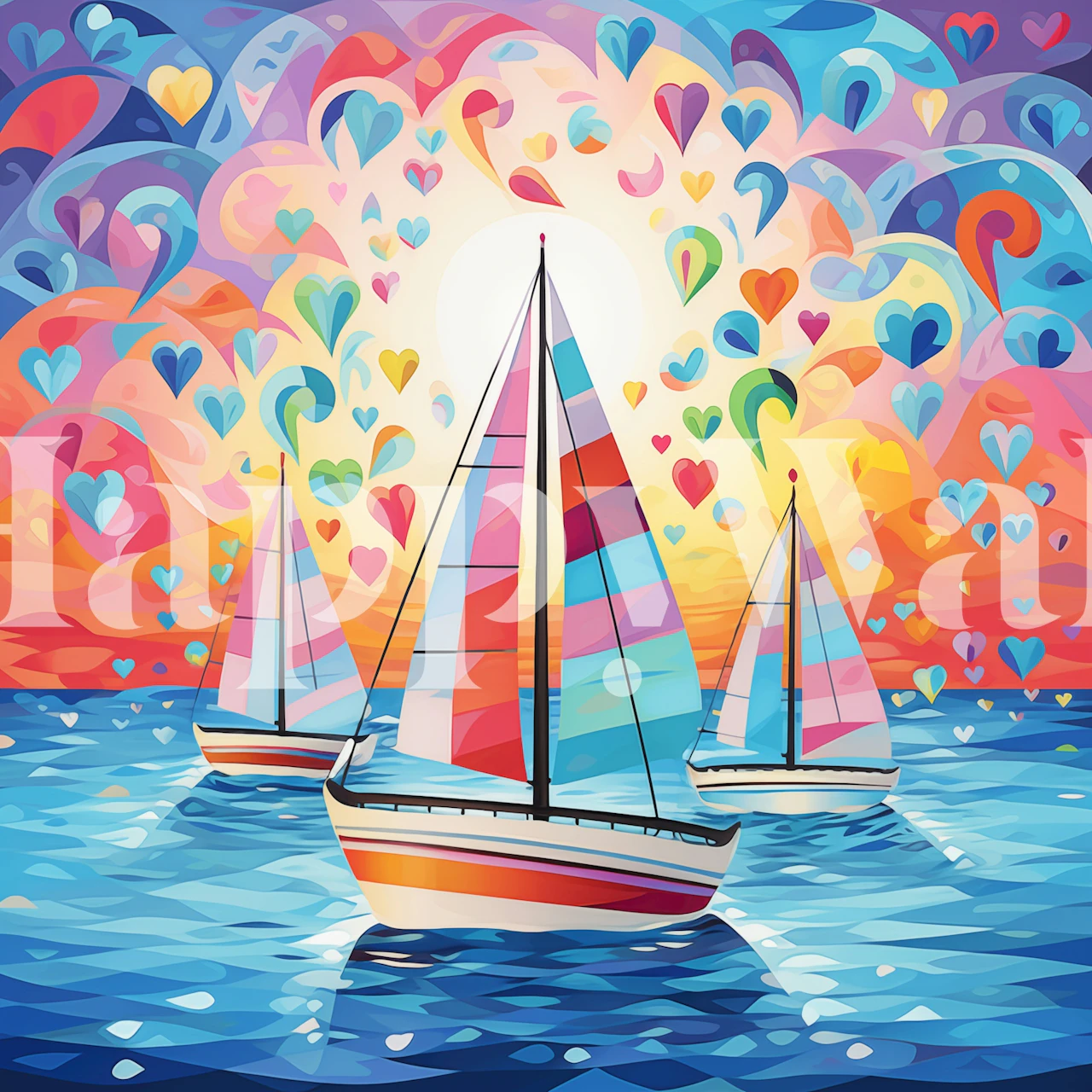 Papier peint Colorful Sailing Adventure