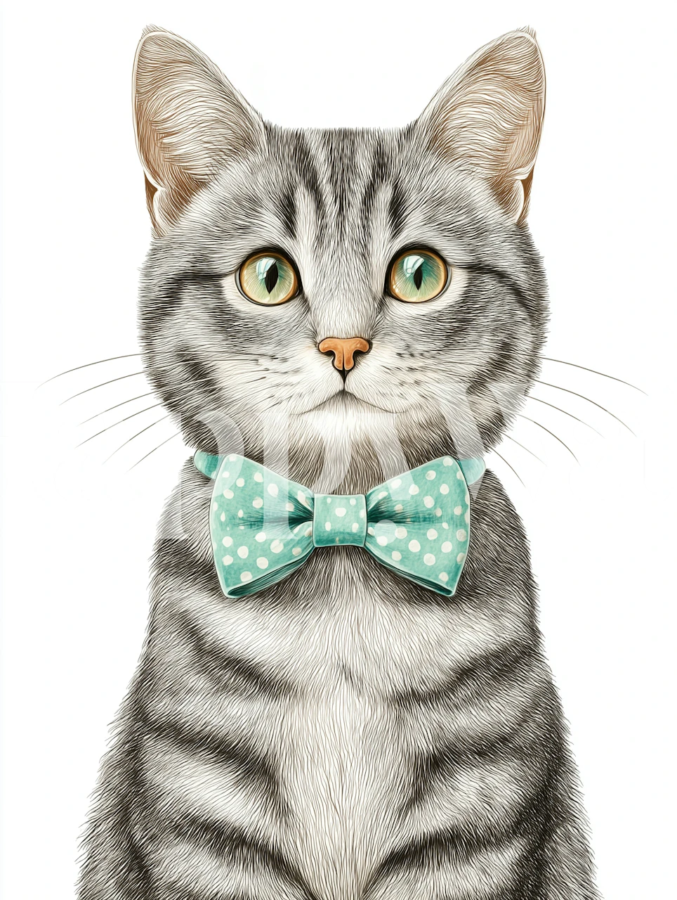 Tapeta Kitty with Green Bow Tie u sobi