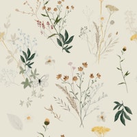 Calm Meadow Botanical Pattern carta da parati