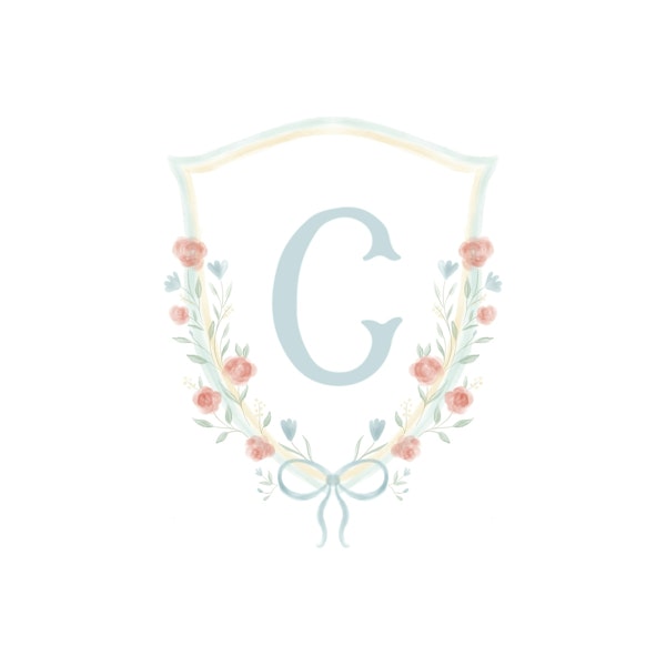 Floral Crest Letter C