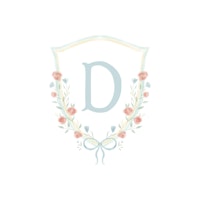 Delicate Floral Crest Letter D tapet