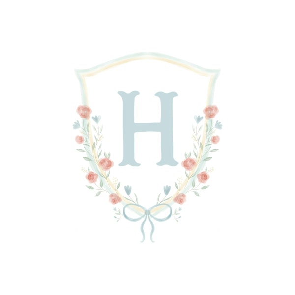 Graceful Crest Elegance Letter H