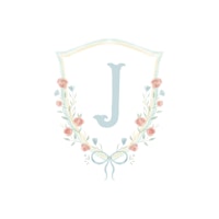 Floral Crest Monogram J tapet