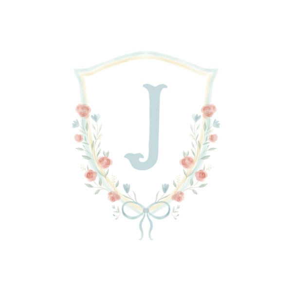 Floral Crest Monogram J