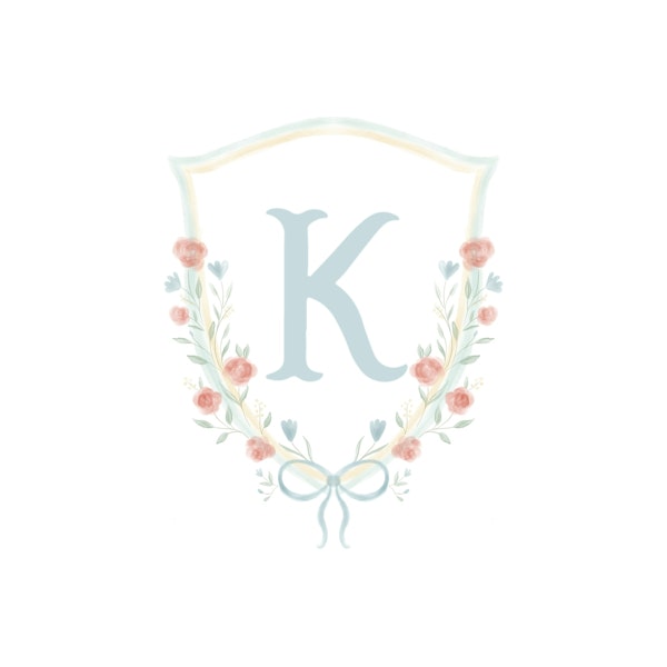 Floral Monogram Charm Letter K
