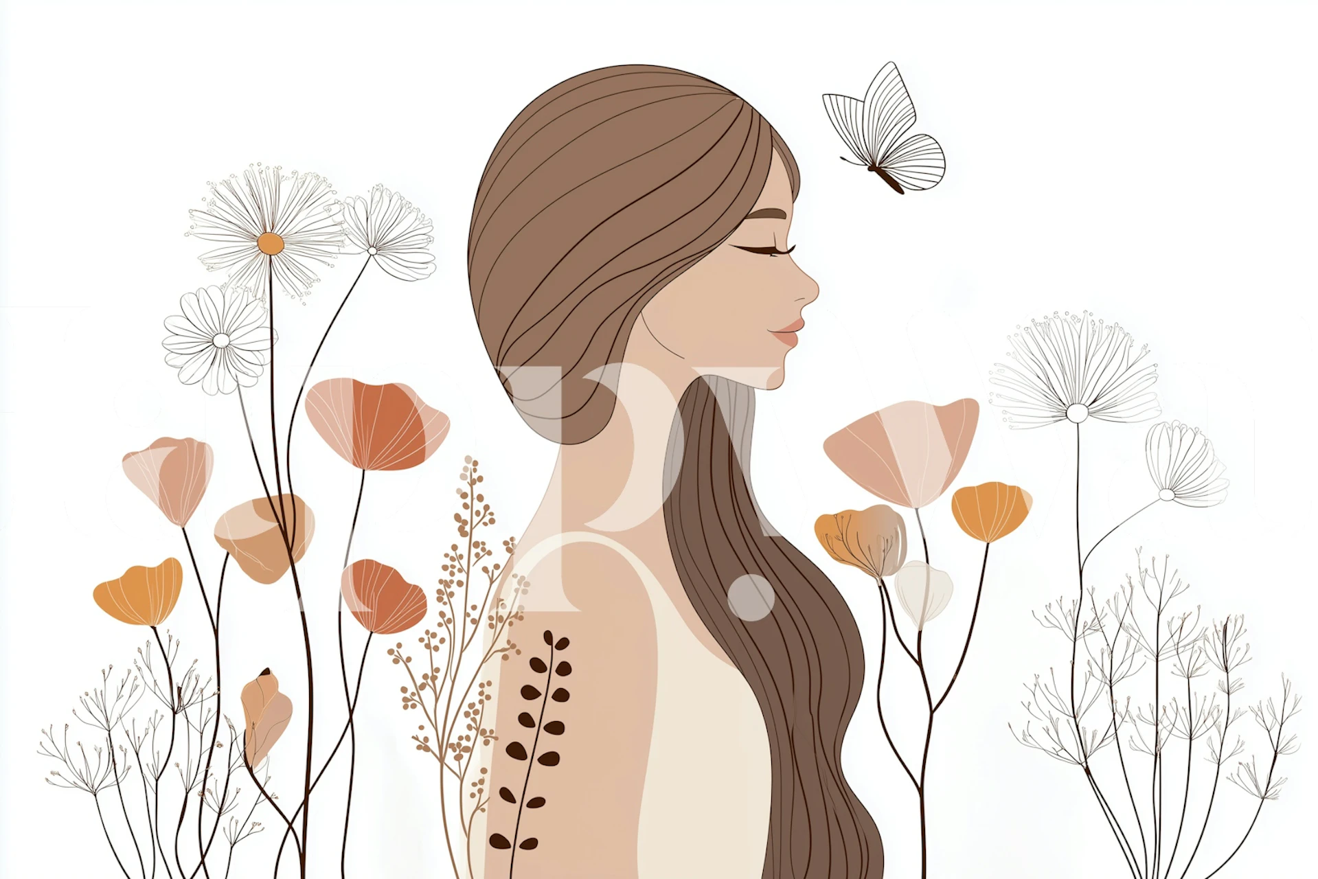 Papier peint Meadow Dream avec motif floral