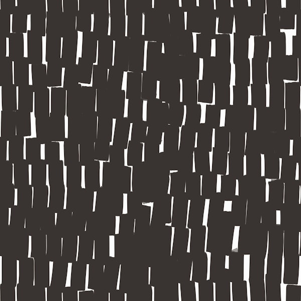 White Grid Zellige Handdrawn Abstract Black