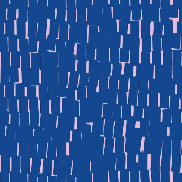 Pink Grid Zellige Handdrawn Abstract Blue